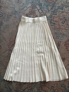 Princess Polly Cream Pleated Midi Skirt